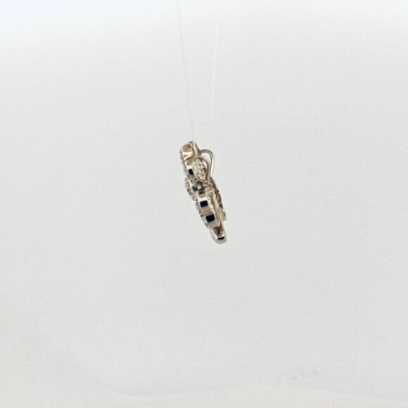 925 Sterling Silver Four Leaf Clover Pendant CZ Estate Lucky Charm Jewelry - Picture 4 of 9